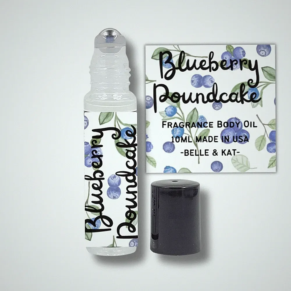 Fragrance Body Oil Roll-On Scented Blueberry Poundcake - 0.33 Fl Oz (10ml)