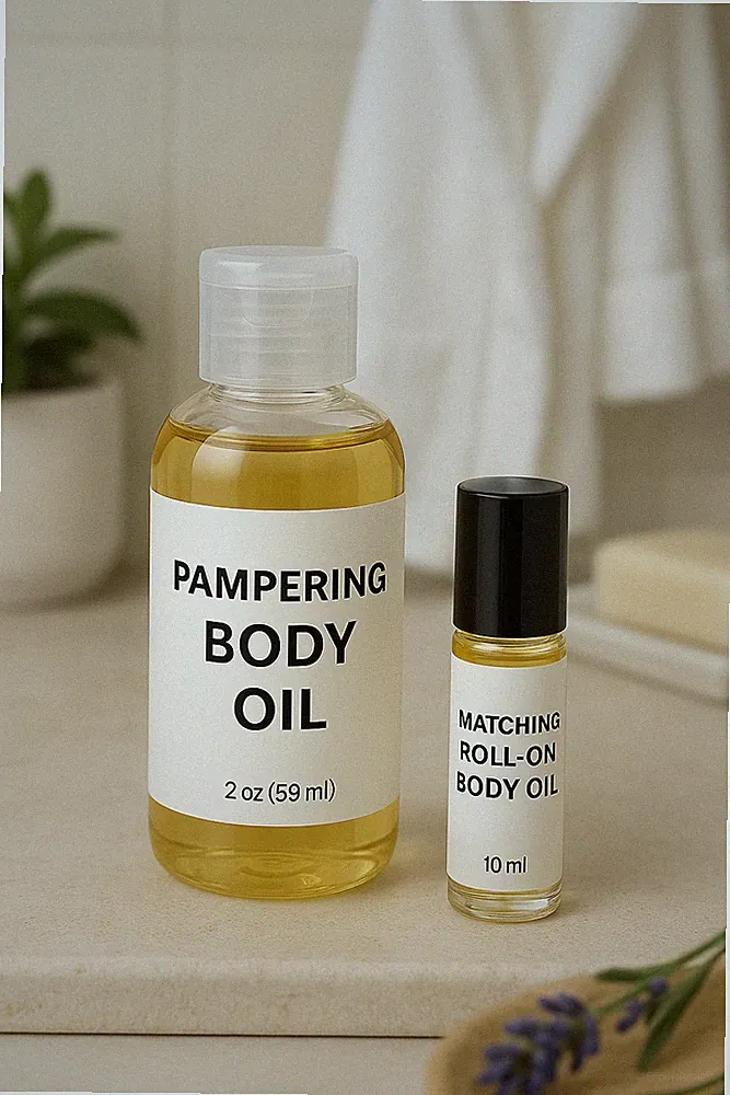 Glowing Radiance Body Oil + Matching 10 ml Roll-Oil, Silky Nourishing Body Oil