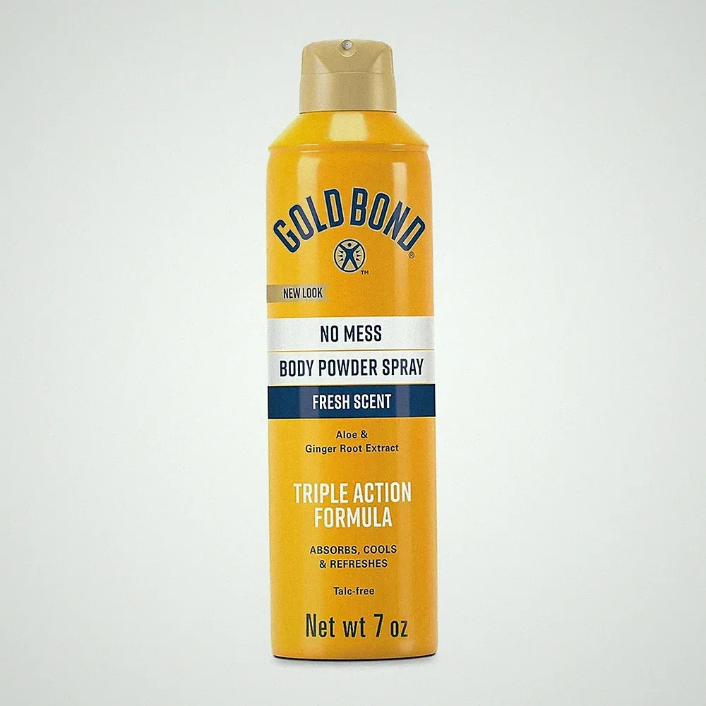 Gold Bond No Mess Talc-Free Body Powder Spray, 7 Oz., Fresh Scent With Aloe